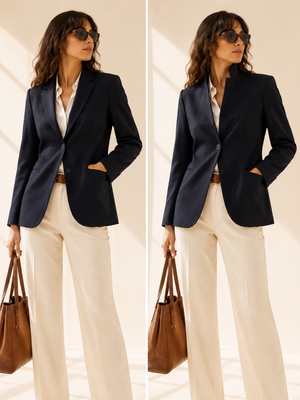 Theory Tailored Wool Blend Blazer Quiet Luxury Office Siren Deep Navy Size 12